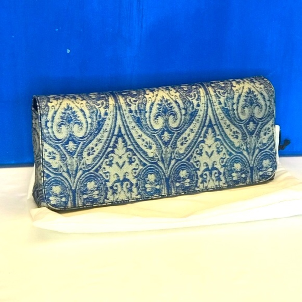 Dries Van Noten. 13” x 5 1/2”  Grey/Blue